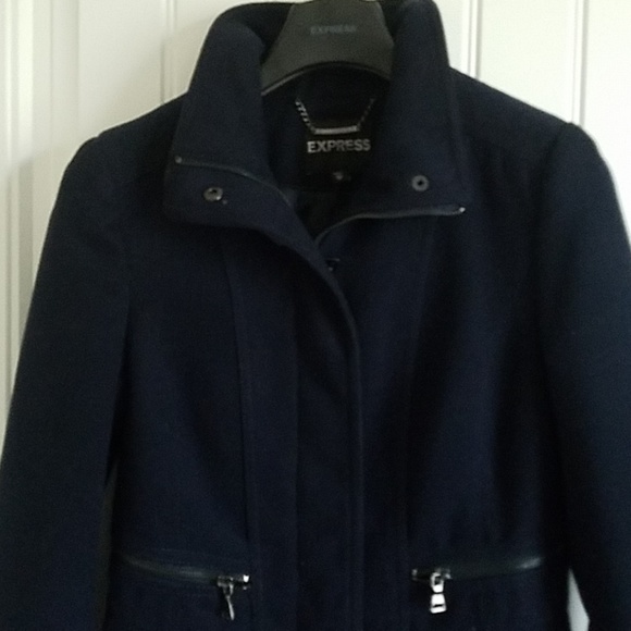 Express Navy Blue Coat - Picture 2 of 6